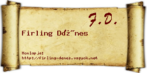 Firling Dénes névjegykártya